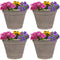 Sunnydaze Franklin Outdoor Flower Pot Planter - Beige - 20-Inch - 4-Pack