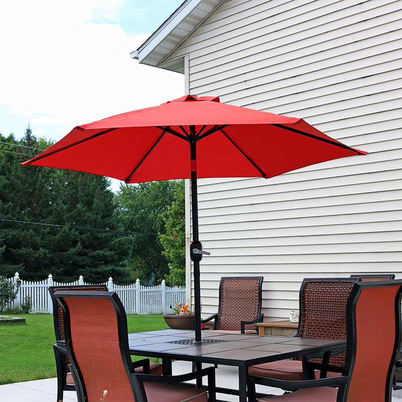 Sunnydaze 7.5' Aluminum Patio Umbrella with Tilt and Crank