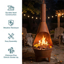 Sunnydaze Large Chiminea Outdoor Fireplace with Grill Grate