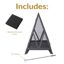 Sunnydaze Majestic Pyramid Heavy-Duty Steel Outdoor Fire Pit