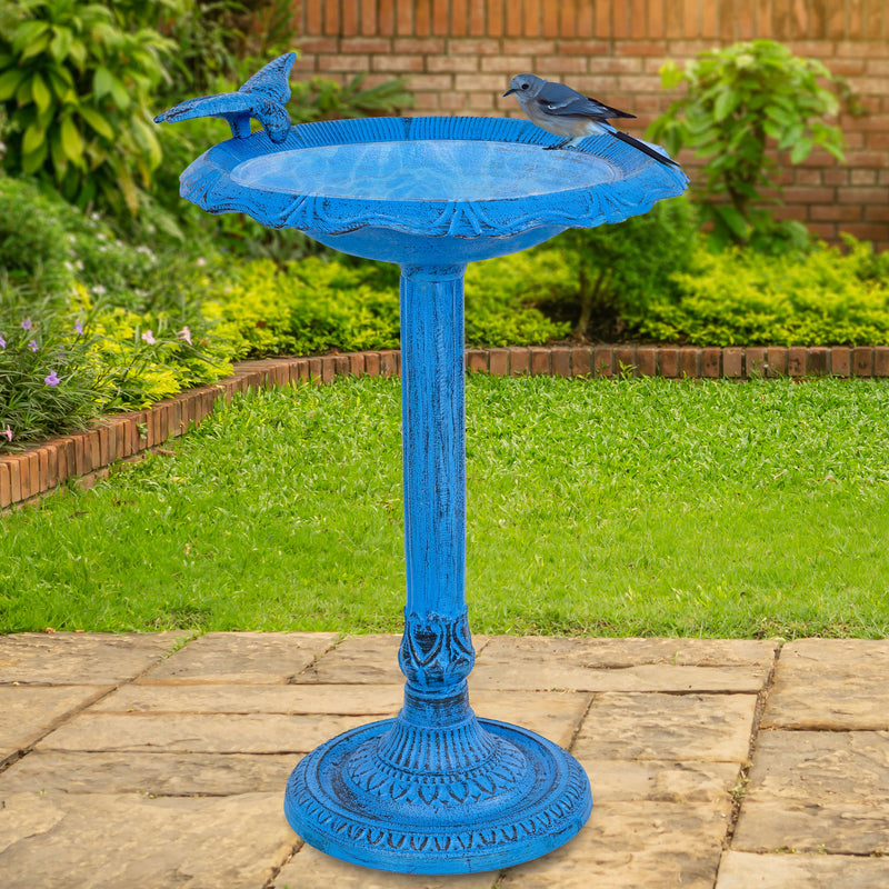 Sunnydaze Garden Visitor Metal Bird Bath - 15"