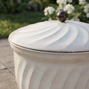 Sunnydaze Garden Hose Holder Pot with Lid for Outside