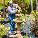 Sunnydaze 2-Tier Pineapple Solar Fountain with Battery Backup - 46" H
