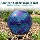 Sunnydaze Mosaic Glass Gazing Globe Ball - 10"