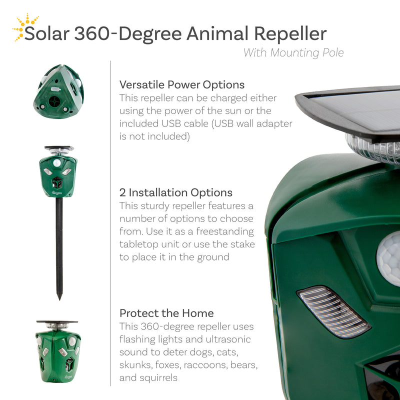 Sunnydaze 360° Solar-Powered Animal Repellent