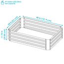 Sunnydaze Galvanized Steel Raised Garden Bed - Rectangle - 48"