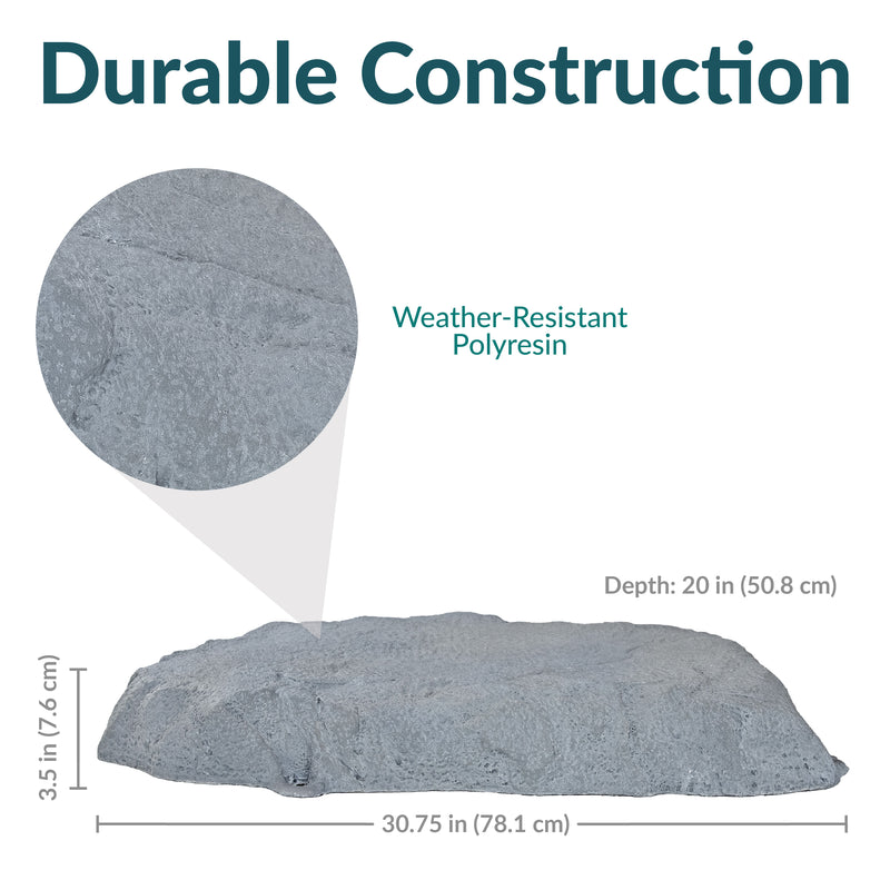 Sunnydaze Flat Artificial Landscape Rock Cover with Stakes