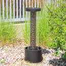 Sunnydaze Glittering Rain Outdoor Water Fountain with Lights - 41.25"