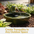 Sunnydaze Green Glazed Ceramic Solar Water Fountain - Frog