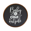 Sunnydaze 18" Round Magnetic Chalkboard for Wall with Rustic Brown Frame