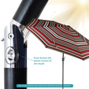 Sunnydaze Solar LED Lighted 9' Aluminum Umbrella with Tilt & Crank