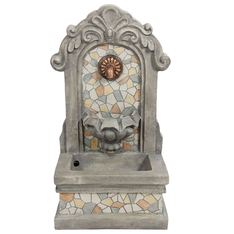 Sunnydaze Enchanting Estate Polyresin Outdoor Wall Fountain with Flat Back