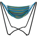 Sunnydaze 2-Point Hanging Hammock Chair Swing & Space-Saving "A" Stand Set - Outdoor Use