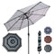 Sunnydaze Striped 9-Foot Aluminum Patio Umbrella with Push Button Tilt & Crank
