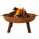 Sunnydaze Cast Iron Fire Pit Bowl with Stand - Rustic or Steel Finish
