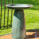 Sunnydaze Gleeful Garden Metal Outdoor Bird Bath - UV-Resistant Finish