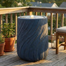 Sunnydaze Textured Spiral Bubble Outdoor Fountain with LED Light