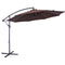 Sunnydaze Steel 10-Foot Offset Patio Umbrella with Cantilever, Crank, and Cross Base, 8 Steel Ribs