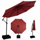 Sunnydaze 10 ft Offset Patio Umbrella with Base and Sandbag Weight