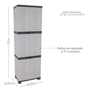 Sunnydaze 4-Shelf Plastic Lockable Storage Cabinet - 72"