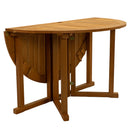 Sunnydaze Malaysian Hardwood Folding Gateleg Patio Round Dining Table