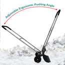 CASL Brands Heavy-Duty Snow Shovel with Wheels and Adjustable Handle