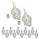 Sunnydaze Grinning Skull Glass Tabletop Torches