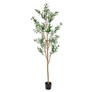 Sunnydaze Realistic Faux Olive Tree in Pot with Silk Leaves