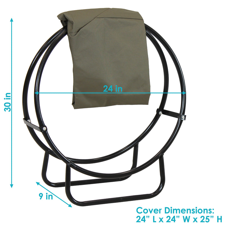 Sunnydaze Firewood Log Hoop Cover - Size & Color Options