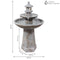 Sunnydaze 2-Tiered Pagoda Outdoor Water Fountain with LED Light - 40"