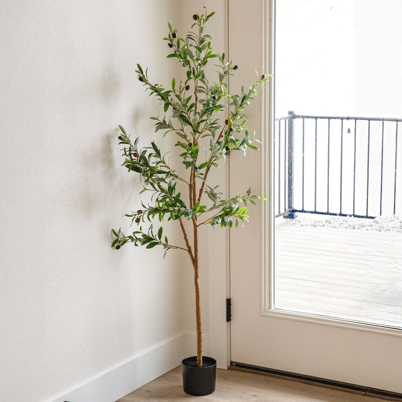 Faux Olive Tree FEELEAD 7ft - Fake Potted Olive Silk Tree With... Faux Olive Tree FEELEAD 7ft - Fake Potted Olive Silk Tree With...
