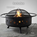 Sunnydaze Cosmic Large Outdoor Fire Pit with Spark Screen