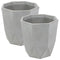 Sunnydaze Modern Faceted Polyresin Planter - Light Gray - 14.75"