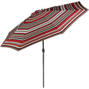 Sunnydaze Striped 9-Foot Aluminum Patio Umbrella with Push Button Tilt & Crank