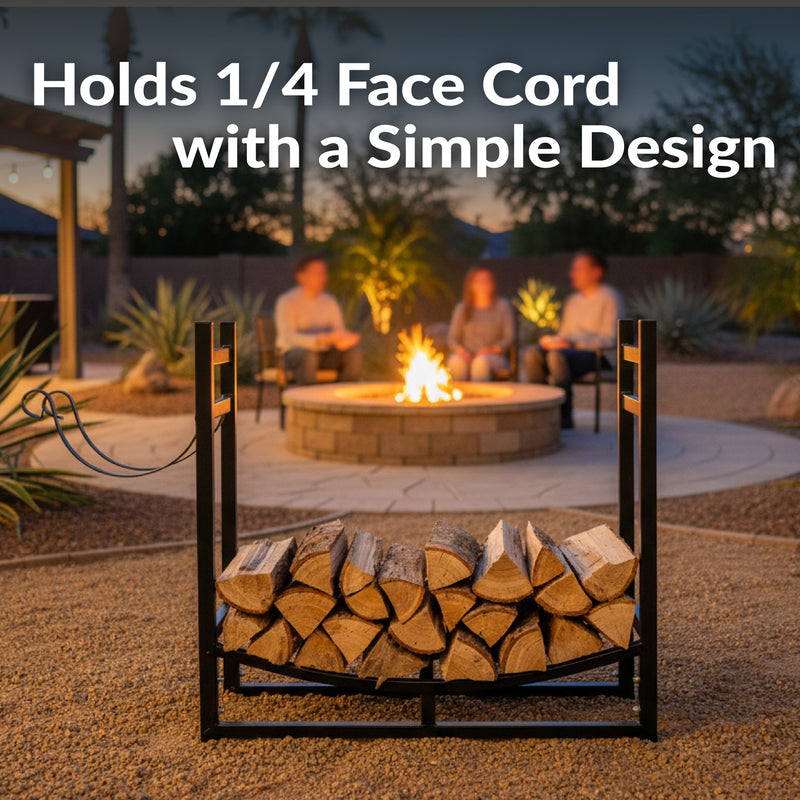 Sunnydaze Outdoor Log Storage Rack with Kindling Holder