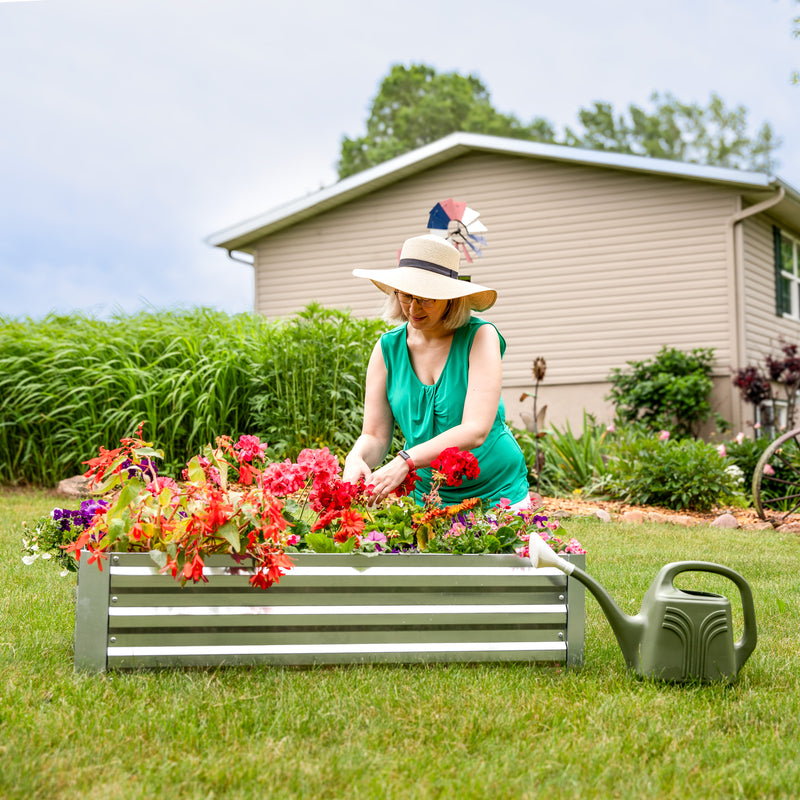 Sunnydaze Galvanized Steel Raised Garden Bed