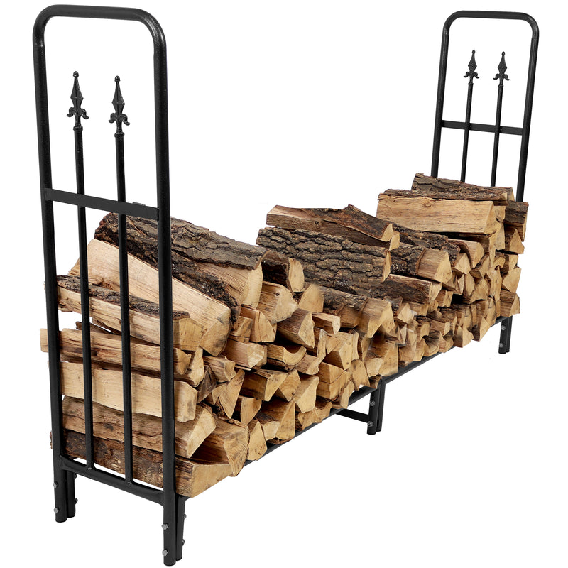 Sunnydaze Indoor/Outdoor 6' Steel Decorative Firewood Log Rack