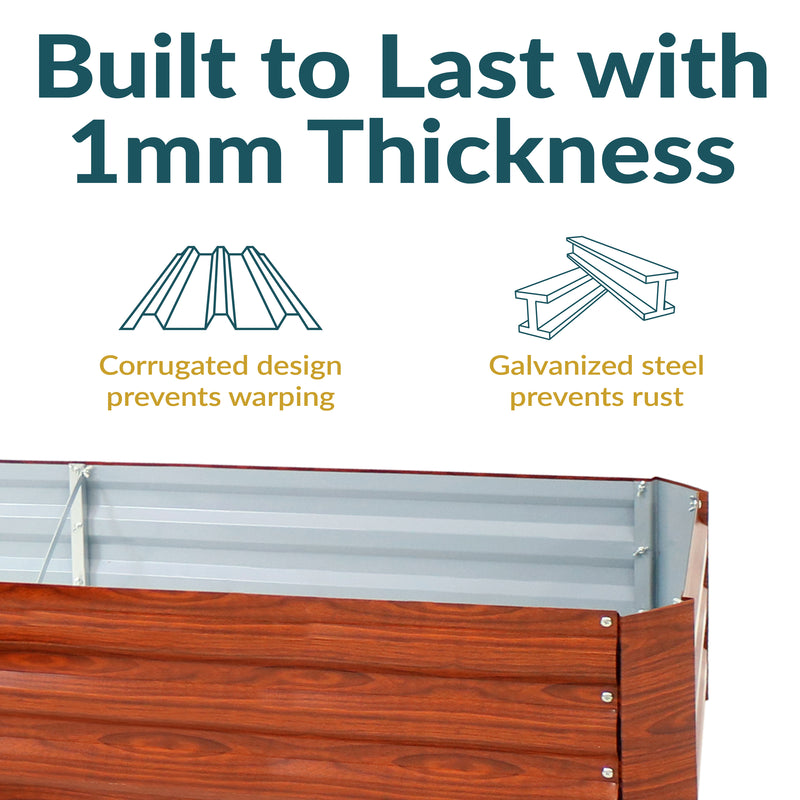 Sunnydaze L-Shaped Galvanized Steel Raised Garden Bed