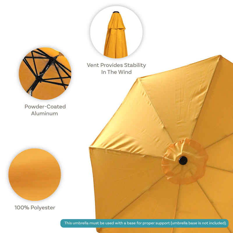 Sunnydaze Aluminum 9' Patio Umbrella with Tilt and Crank