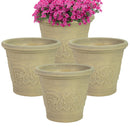 Sunnydaze Arabella Polyresin Large Round Outdoor Planter