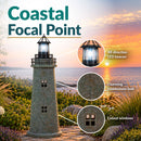 Sunnydaze Cobblestone 35" Outdoor Solar Lighthouse Lamp - LED Beacon