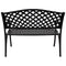 Sunnydaze 2-Person Checkered Cast Aluminum Metal Garden Bench - Black