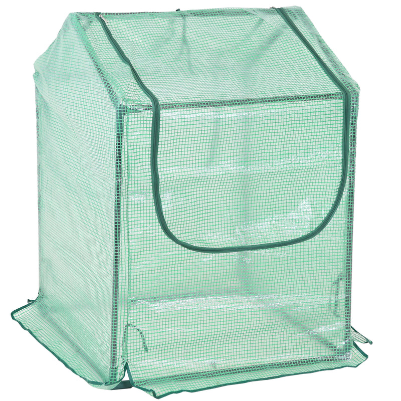 Sunnydaze Mini Greenhouse with 2 Side Doors - Green