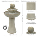 Sunnydaze Gentle Glow 2-Tier Ceramic Outdoor Fountain with LED Lights