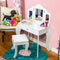 Sunnydaze Beauty Bliss Kids' Vanity Set with Mirror and Stool