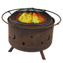 Sunnydaze Cutout Outdoor Smokeless Fire Pit with Spark Screen - 30"