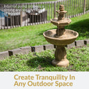 Sunnydaze Birds' Delight Outdoor Water Fountain with Pump - 35" H