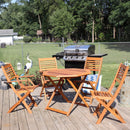 Sunnydaze Meranti Wood 5-Piece Outdoor Folding Patio Dining Set