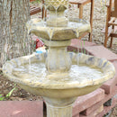 Sunnydaze 45" 2-Tier Arcade Solar Outdoor Water Fountain with LED