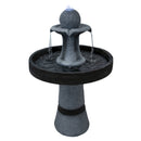 Sunnydaze Contemporary 2-Tone Outdoor Water Fountain with Light - 29.5"